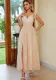 Women elegant printed lace-up slit dress
