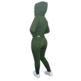 Women's Plush Hoodies Sports Casual Two-Piece Tracksuit