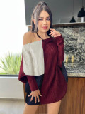 Women's Clothing Autumn And Winter Women's Loose Round Neck Casual Knitting Sweater Dress