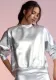 Autumn Round Neck Long Sleeve Pu Leather Top For Women