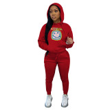 Autumn And Winter Women's Clothing Fleece Hoodies Hooded Two-Piece Pants Set