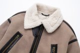Winter Women's Fur Coat Belt Decorated Lambskin Deerskin Velvet Jacket