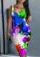 Sling Printed Fashion Plus Size Bodycon Dress