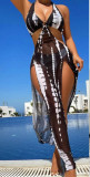 Women Printed Sexy Slit Dress Swimwear
