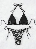 Women Bikini Stripe Two Pieces Swimwear