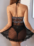 Women Black Lace Embroidered Sexy Lingerie