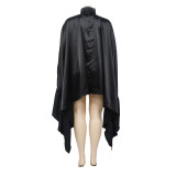 Women 's Autumn Pleated Long Solid Color Shawl Shirt