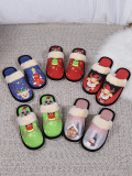 Women Winter Thick-soled Warm Anti-Slip Printed Furry Slippers for the Elderly