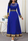African Dress Chic Career Solid Color Pullover Slim Long dress