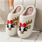 Winter Christmas Deer Slippers For Women At Home Couples Indoor Elk Warm Slippers For Women Winter