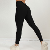Women pleated pocket yoga pants fitness sweatpants