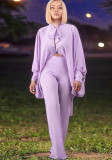 Autumn And Winter Chic Women's Suit Fashionable Baton Loose-Sleeved Shirt Straight-Leg Trousers Two-Piece Set
