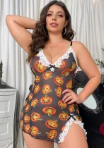 Sexy Plus Size Nightdress Lingerie Home Clothing Sexy Lace See-Through Straps Pajamas For Women