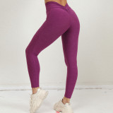 Women pleated pocket yoga pants fitness sweatpants