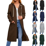 Women Loose Zip Long Jacket