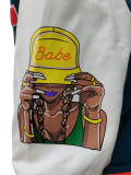 Women Fashion Velvet Print Embroidered Baseball Jacket
