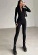 Women Winter Style Zipper Long Sleeve Jumpsuit