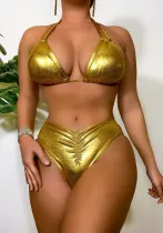 Women Lace Up Solid Sexy Bikini Swimwear
