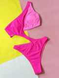 Women Contrast Color Bikini Sexy One-Piece Swimwear
