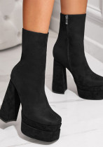 Women thick heel high heel short boots