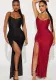 Women Sexy V Neck Suspender Pleated Fishtail Skirt
