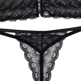 Women Lace Sexy Cross Hollow Sexy Lingerie Two-piece Set