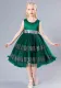 Girls' Sleeveless Embroidered Tassel Wedding Dress Princess Dress with Trailing Dress