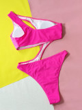 Women Contrast Color Bikini Sexy One-Piece Swimwear