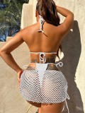 Sexy Two Pieces Bikini Hollow Out Three-Piece Swimsuit