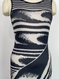 Summer Striped Gradient Printed Sexy Slim Fit Slim Waist Bodycon Tight Fitting Dress