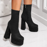 Women thick heel high heel short boots