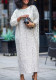 Women's Elegant Loose Solid Color Three Quarter Sleeve Long Dress