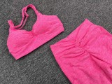 Women Halter Neck Adjustable Strap Pocket Sports Yoga Fitness Two-Piece Set