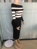 Women Sexy Off Shoulder Long Sleeve Bodycon Dress