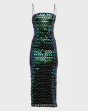 Spring Summer Style Fashionable And Sexy Women's Sequined Irregular Dress