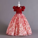 Children's Clothing Chiffon Retro Pattern Children's Dress Girl Wprincess Dress