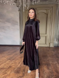 Autumn Belted Plus Size Women's Fashion Pleated Loose Chic Dress