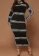 Plus Size Winter Women High Neck Long Sleeve Dress