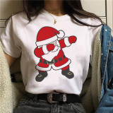 Women Christmas Print Short Sleeve T-Shirt