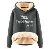 Christmas Fleece Hoodies Warm Loose Hooded Pullover Trendy Top