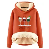 Christmas Fleece Hoodies Warm Loose Hooded Pullover Trendy Top