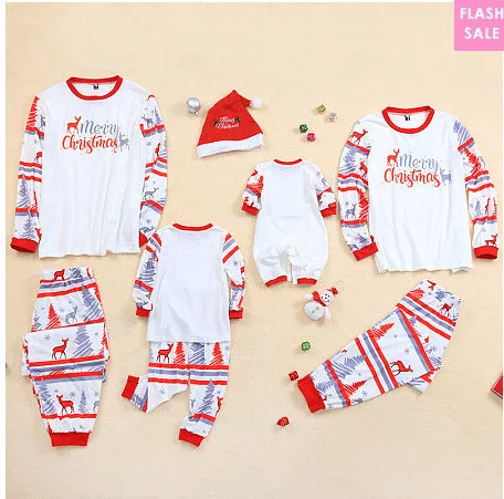 Christmas Parent-Child Clothing Autumn Clothing Round Neck Long-Sleeved Family Home Clothes Set