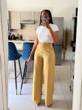 Spring Autumn And Winter Women's High Waist Straight Wide Leg Casual Trousers