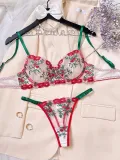 Autumn And Winter Fashionable Flower Embroidery See-Through Sexy Lingerie For Women