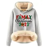 Christmas Fleece Hoodies Warm Loose Hooded Pullover Trendy Top