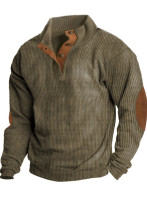 Men's Top Corduroy Pullover Men's Casual Long Sleeve T-Shirt