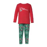 Cotton Outfit Autumn And Winter Santa Claus Printed Christmas Pajamas Parent-Child Set For The Whole Family