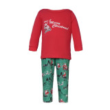 Cotton Outfit Autumn And Winter Santa Claus Printed Christmas Pajamas Parent-Child Set For The Whole Family