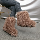 Wool Boots For Women Winter Imitation Fur Snow Boots