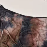 Fringed Ripped Long Sleeve Round Neck Top Sexy Shorts Set